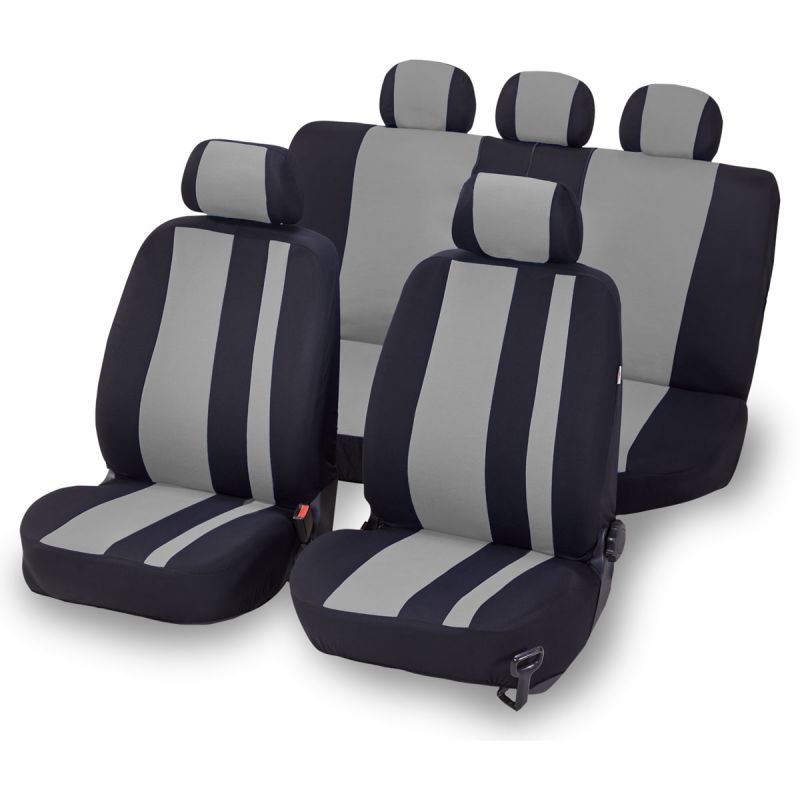 Cartrend Sitzbezug Set Newline grau schwarz 14-teilig