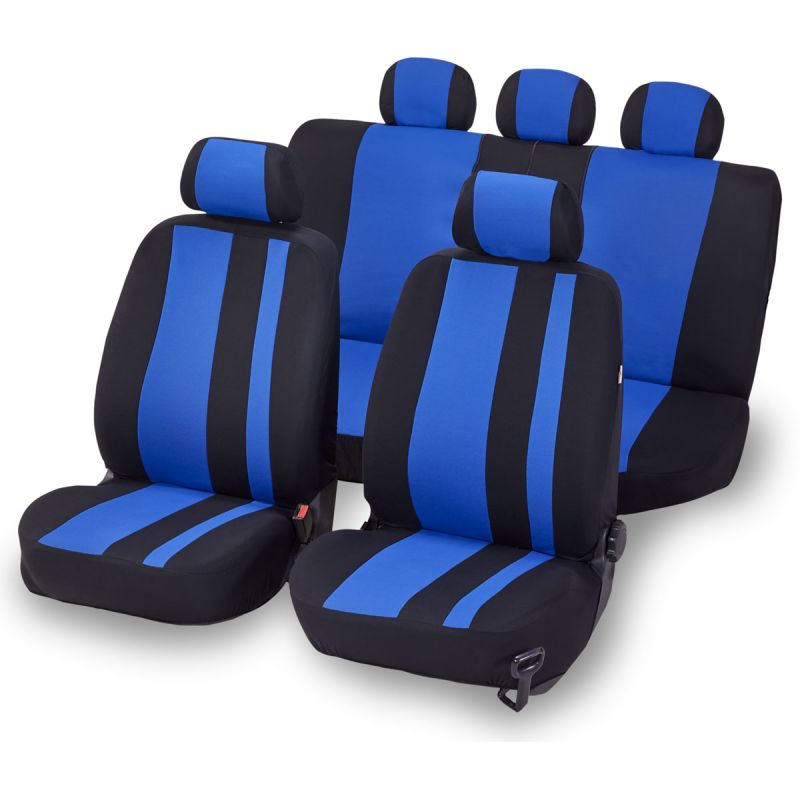 Cartrend Sitzbezug Set Newline blau schwarz 14-teilig