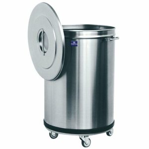 MASTRO Abfalleimer in Edelstahl auf Rädern, 50 Liter