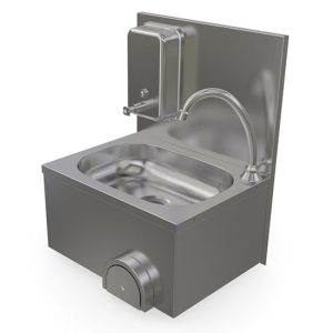 MASTRO Handwaschbecken mit Kniebedienung und Seifenspender MASTRO Handwaschbecken mit Kniebedienung und Seifenspender