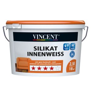 Vincent Wand- und Deckenfarbe Silikat Innenweiss MIX IT! 2,5 l Vincent Wand- und Deckenfarbe Silikat Innenweiss MIX IT! 2,5 l