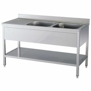 Spültisch 2 Becken rechts mit Aufkantung B 140cm Spültisch 2 Becken rechts mit Aufkantung B 140cm