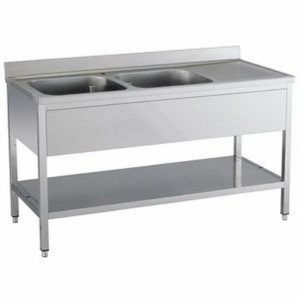 Spültisch 2 Becken links mit Aufkantung B 180cm Spültisch 2 Becken links mit Aufkantung B 180cm