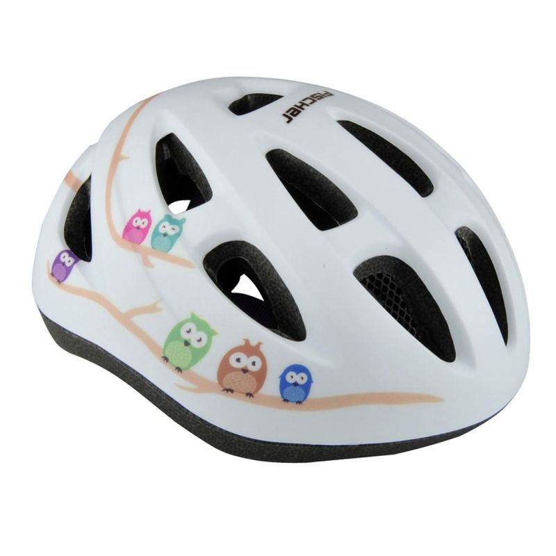 Fischer Bikes Kinder-Fahrradhelm Eule weiß Größe S/M