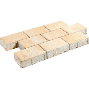 Lusit Pflasterstein Rechteck Sahara-weiss-Melange mit Fase Lusit Pflasterstein Rechteck Sahara-weiss-Melange mit Fase