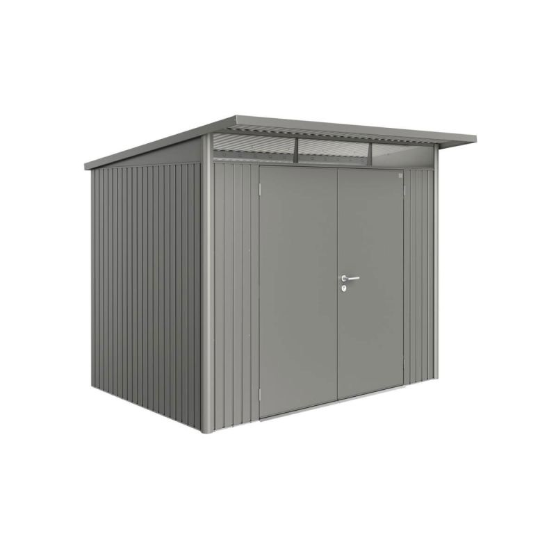 Biohort Gerätehaus AvantGarde L quarzgrau-metallic mit Doppeltür 260 x 220 x 218 cm grau