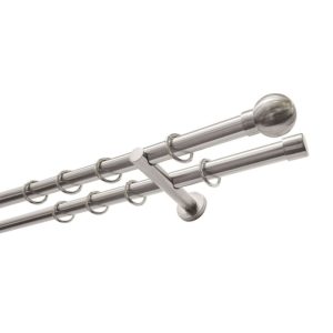 Gardinia Gardinenstange 2-Lauf Kugel Durchmesser 20 mm 240 cm Edelstahl-optik Gardinia Gardinenstange 2-Lauf Kugel Durchmesser 20 mm 240 cm Edelstahl-optik