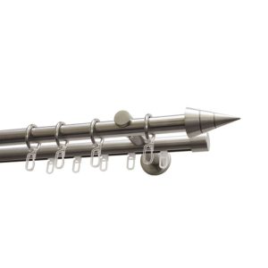 Gardinia Gardinenstange 2-Lauf Kegel Durchmesser 20 mm 240 cm Edelstahl-optik Gardinia Gardinenstange 2-Lauf Kegel Durchmesser 20 mm 240 cm Edelstahl-optik