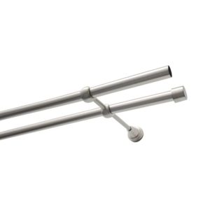 Gardinia Gardinenstange Ally 2-Lauf Durchmesser 19 mm 160 cm Edelstahl-optik