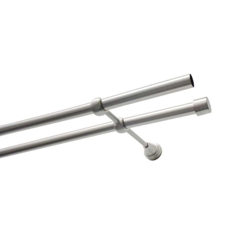 Gardinia Gardinenstange Ally 2-Lauf Durchmesser 19 mm 200 cm Edelstahl-optik