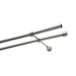 Gardinia Gardinenstange Ally 2-Lauf Durchmesser 19 mm 240 cm Edelstahl-optik