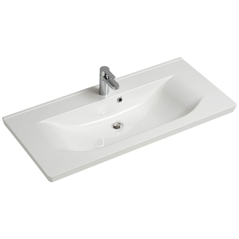 Pelipal Mineralmarmor-Waschtisch Trentino weiß 110 x 3,2 x 51 cm
