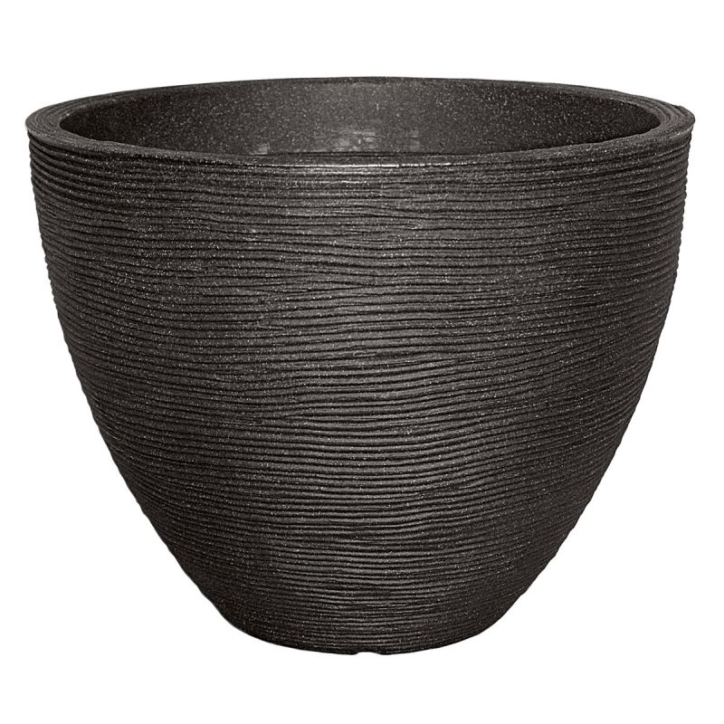 Pflanzgefäß Rillenoptik 31 x 40 cm anthrazit