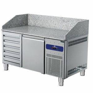 MASTRO Pizzatisch 1600 mm mit 1 Tür 600×400 mm, 5 Schubladen EN MASTRO Pizzatisch 1600 mm mit 1 Tür 600×400 mm, 5 Schubladen EN