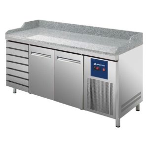 MASTRO Pizzatisch 2150 mm mit 2 Türen 600x400mm, 7 Schubladen EN MASTRO Pizzatisch 2150 mm mit 2 Türen 600x400mm, 7 Schubladen EN