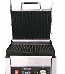 Schneider Edelstahl Kontaktgrill gerillt, Timer, Grillfläche 24x26cm Schneider Edelstahl Kontaktgrill gerillt, Timer, Grillfläche 24x26cm