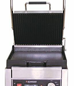 Schneider Edelstahl Kontaktgrill gerillt/glatt, Timer, Grillfläche 24x26cm Schneider Edelstahl Kontaktgrill gerillt/glatt, Timer, Grillfläche 24x26cm