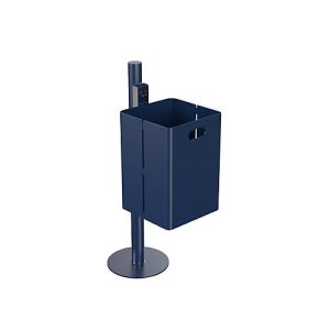 Abfallbehälter mit Haube und integriertem Ascher, blau (RAL 5013) Abfallbehälter mit Haube und integriertem Ascher, blau (RAL 5013)
