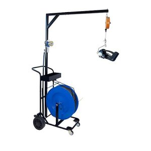 Abrollwagen BW-XL, für Kunststoffbänder aus PET & PP mit Kern-Ø 406 mm, B 800 x T 650 x H 2210 mm, Stahl Abrollwagen BW-XL, für Kunststoffbänder aus PET & PP mit Kern-Ø 406 mm, B 800 x T 650 x H 2210 mm, Stahl