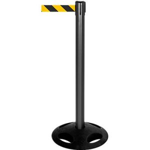 Absperrpfosten RS-Guidesystems GLA 25, schwarz, Gurt gelb/schwarz, 2 Stück