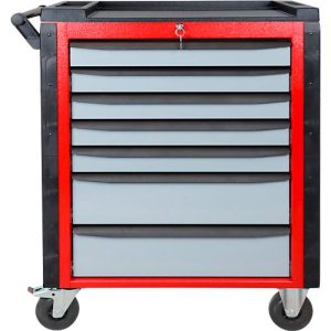 ADB Werkstattwagen HQ, 7 Schubladen, Schiebegriff, Zentralverschluss, B 750 x T 475 x H 985 mm, silbergrau RAL 7001 ADB Werkstattwagen HQ, 7 Schubladen, Schiebegriff, Zentralverschluss, B 750 x T 475 x H 985 mm, silbergrau RAL 7001