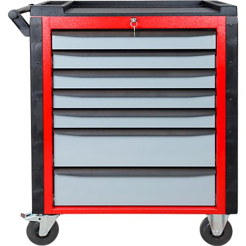 ADB Werkstattwagen HQ, 7 Schubladen, Schiebegriff, Zentralverschluss, B 750 x T 475 x H 985 mm, silbergrau RAL 7001