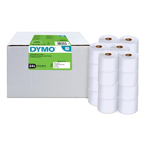 Adressetiketten Dymo® S0722390, 36 x 89 mm, für Internetmarken, permanenthaftend, Papier, weiß, 24 Rollen mit jeweils 260 Stück