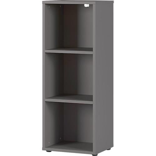 Aktenregal Porto, 2 Einlegeböden, 3 OH, B 450 x T 400 x H 1200 mm, graphit