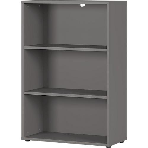 Aktenregal Porto, 2 Einlegeböden, 3 OH, B 800 x T 400 x H 1200 mm, graphit