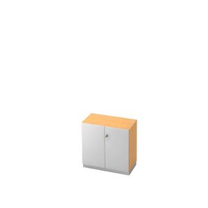 Aktenschrank, 2 OH, B 800 x T 420 mm, Buche-Dekor/silber Aktenschrank, 2 OH, B 800 x T 420 mm, Buche-Dekor/silber