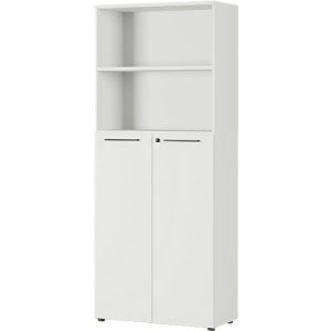 Aktenschrank Agenda, 5 OH, B 800 x H 1970 x T 400 mm, 2 offene Fächer, abschließbar, lichtgrau Aktenschrank Agenda, 5 OH, B 800 x H 1970 x T 400 mm, 2 offene Fächer, abschließbar, lichtgrau