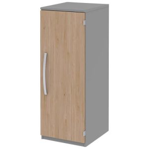 Aktenschrank BARI, 3 OH, 2 Böden, Türanschlag rechts, B 427 x T 430 x H 1117 mm, Eiche-Dekor/mittelgrau Aktenschrank BARI, 3 OH, 2 Böden, Türanschlag rechts, B 427 x T 430 x H 1117 mm, Eiche-Dekor/mittelgrau