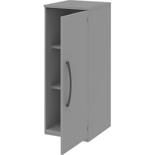 Aktenschrank BARI, 3 OH, 2 Böden, Türanschlag rechts, B 427 x T 430 x H 1117 mm, mittelgrau/mittelgrau