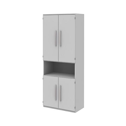 Aktenschrank BARI, 6 OH, 3 Böden, 1 offenes Fach, B 819 x T 430 x H 2174 mm, hellgrau