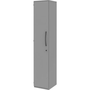 Aktenschrank BARI, 6 Ordnerhöhen, 5 Böden, Schloss, Türanschlag links, B 427 x T 430 x H 2174 mm, mittelgrau/mittelgrau Aktenschrank BARI, 6 Ordnerhöhen, 5 Böden, Schloss, Türanschlag links, B 427 x T 430 x H 2174 mm, mittelgrau/mittelgrau