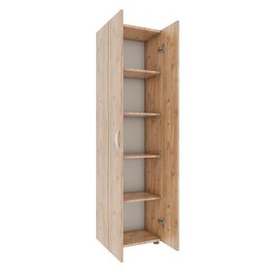 Aktenschrank Ulas, 5 Ordnerhöhen, 4 Fachböden, für ca. 35 Ordner, Flügeltüren, B 490 x T 340 x H 1780 mm, Holz, Honig-Eiche