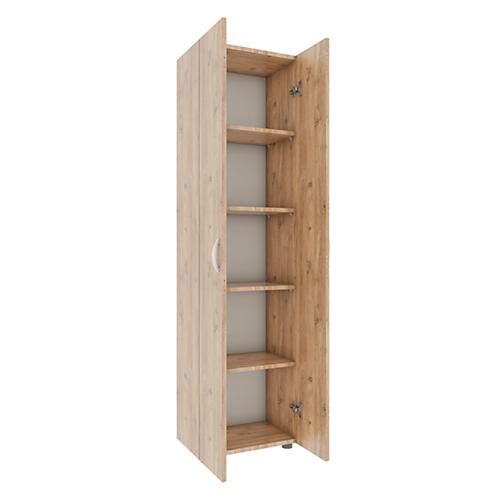 Aktenschrank Ulas, 5 Ordnerhöhen, 4 Fachböden, für ca. 35 Ordner, Flügeltüren, B 490 x T 340 x H 1780 mm, Holz, Honig-Eiche