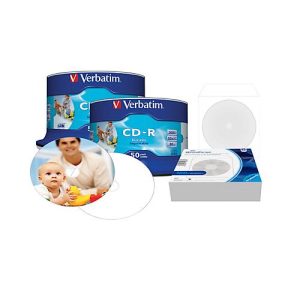 Aktionsset Verbatim CD-R AZO Printable, 700 MB, 50er Spindel Doppelpack + 100 Stück CD Papierhüllen Aktionsset Verbatim CD-R AZO Printable, 700 MB, 50er Spindel Doppelpack + 100 Stück CD Papierhüllen