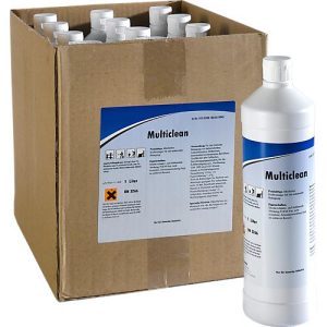 Alkalischer Kraftreiniger Multiclean, für industrielle Reinigung, 12 Flaschen á 1 Liter Alkalischer Kraftreiniger Multiclean, für industrielle Reinigung, 12 Flaschen á 1 Liter