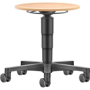 Allround Hocker Bimos, höhenverstellbar, Doppelrollen, Buche Schichtholz Allround Hocker Bimos, höhenverstellbar, Doppelrollen, Buche Schichtholz
