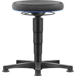 Allround Hocker Bimos, sitzhöhenverstellbar 450-650 mm, mit Gleiter, Supertec-Bezug, schnitt- & rutschfest, mit Mikropanzerung, Farbring blau Allround Hocker Bimos, sitzhöhenverstellbar 450-650 mm, mit Gleiter, Supertec-Bezug, schnitt- & rutschfest, mit Mikropanzerung, Farbring blau