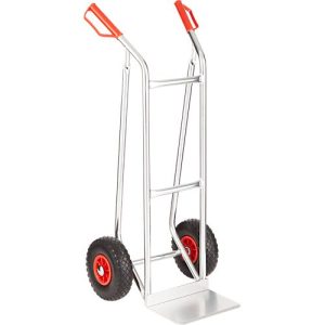 Alu-Sackkarre Select 2106B/150, mit Handgriffen und Sicherheitsbügel, Vollgummi-Räder, Schaufel B 300 x T 290 mm, bis 150 kg
