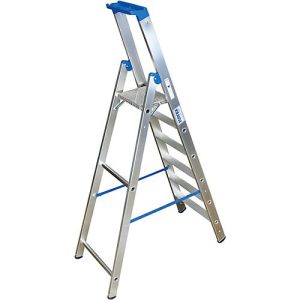 Alu-Stufenstehleiter, ohne Rollen, 6 Stufen Alu-Stufenstehleiter, ohne Rollen, 6 Stufen