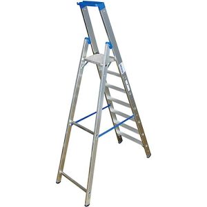 Alu-Stufenstehleiter, ohne Rollen, 7 Stufen Alu-Stufenstehleiter, ohne Rollen, 7 Stufen