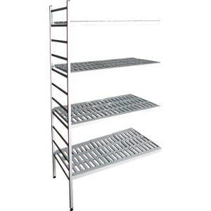 Aluminium-Steckregal, Anbaufeld, mit 4 Kunststoff-Rost-Fachböden, H 1950 x B 800 x T 600 mm Aluminium-Steckregal, Anbaufeld, mit 4 Kunststoff-Rost-Fachböden, H 1950 x B 800 x T 600 mm