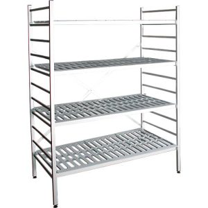 Aluminium-Steckregal, Grundfeld, mit 4 Kunststoff-Rost-Fachböden, H 1800 x B 1000 x T 500 mm Aluminium-Steckregal, Grundfeld, mit 4 Kunststoff-Rost-Fachböden, H 1800 x B 1000 x T 500 mm