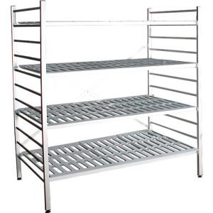 Aluminium-Steckregal, Grundfeld, mit 4 Kunststoff-Rost-Fachböden, H 1800 x B 1500 x T 600 mm Aluminium-Steckregal, Grundfeld, mit 4 Kunststoff-Rost-Fachböden, H 1800 x B 1500 x T 600 mm