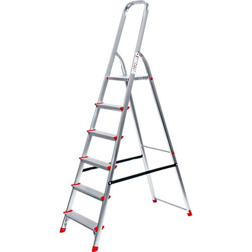 Alustufenstehleiter, belastbar bis 150 kg, 6 Stufen