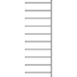 Anbauregal R 3000, 10 Böden, B 1025 mm x T 600 mm, Böden lackiert Anbauregal R 3000, 10 Böden, B 1025 mm x T 600 mm, Böden lackiert