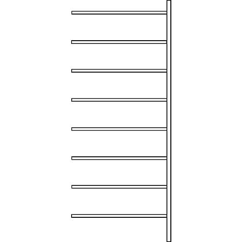 Anbauregal R 3000, 8 Böden, B 1025 mm x T 300 mm, Böden lackiert